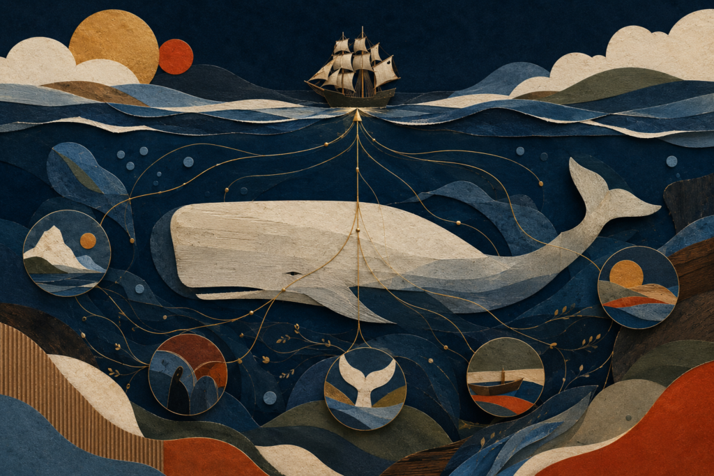 Ilustração do artigo Ahab e as subtramas Moby Dick